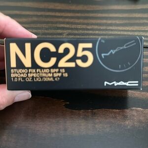 M.A.C NC25 Studio Fix Foundation with SPF15. Brand new in box.